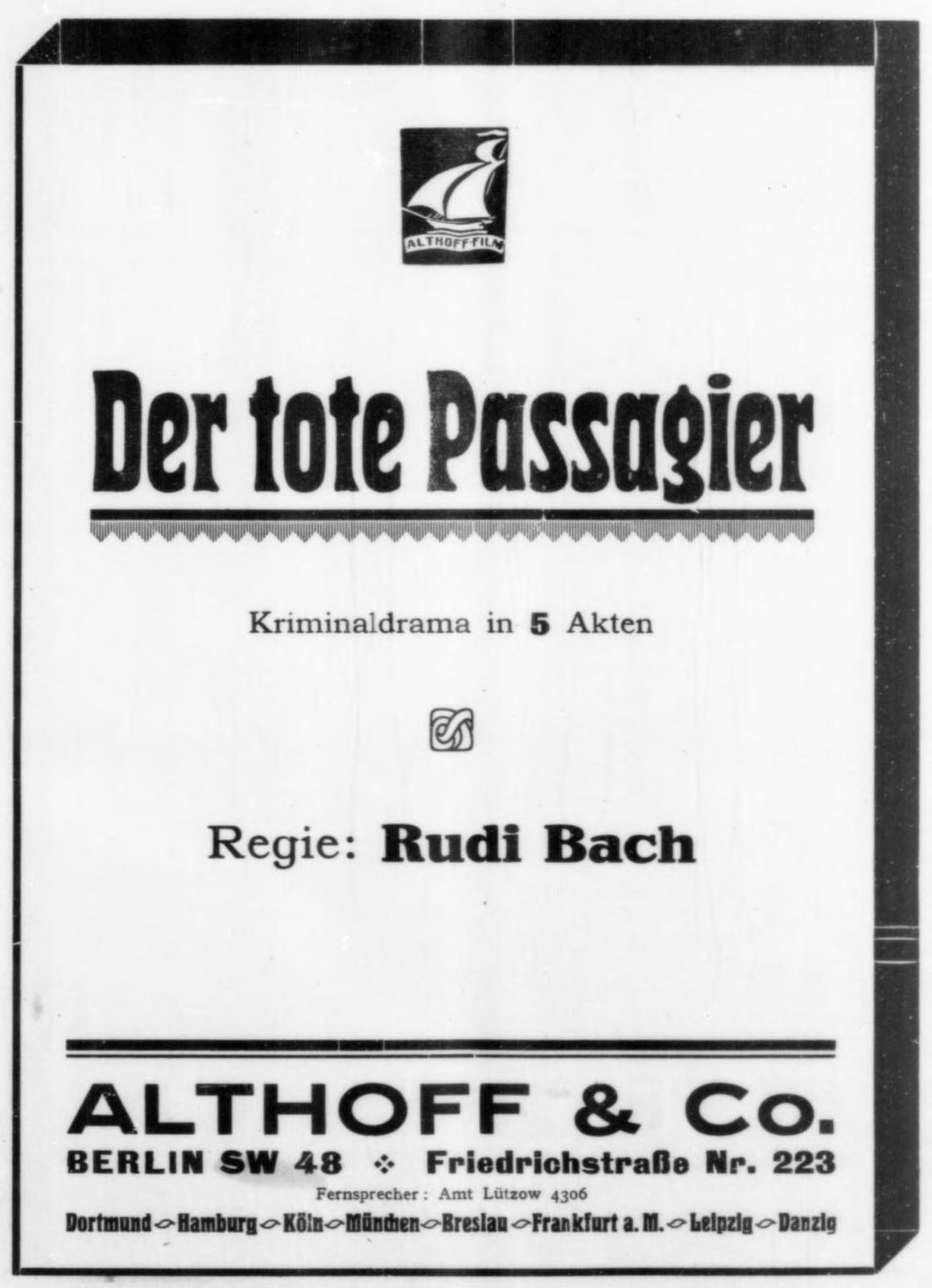 TOM BLACK 2. TEIL: DER TOTE PASSAGIER